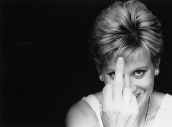 Princess Diana flipping off the camera